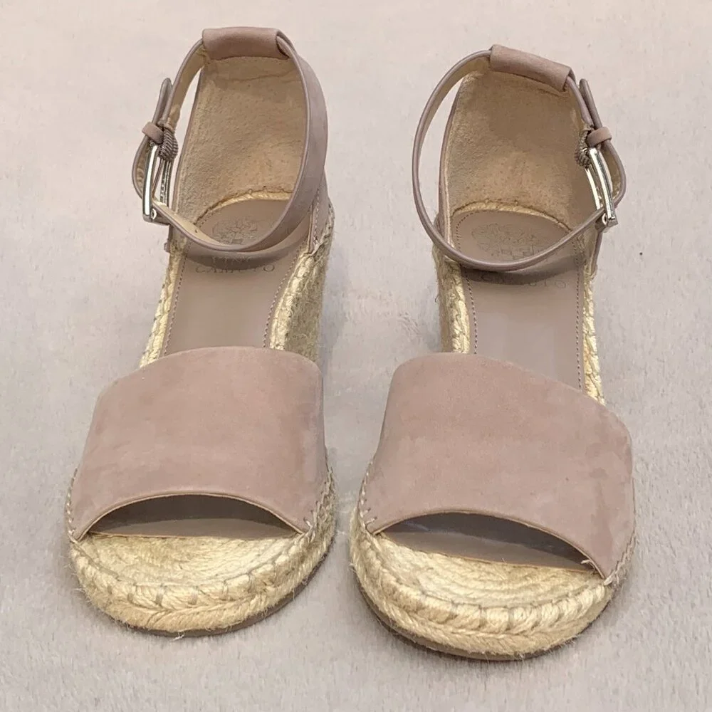 Vince Camuto Leera Genuine Leather Platform Wedge Sz 8.5